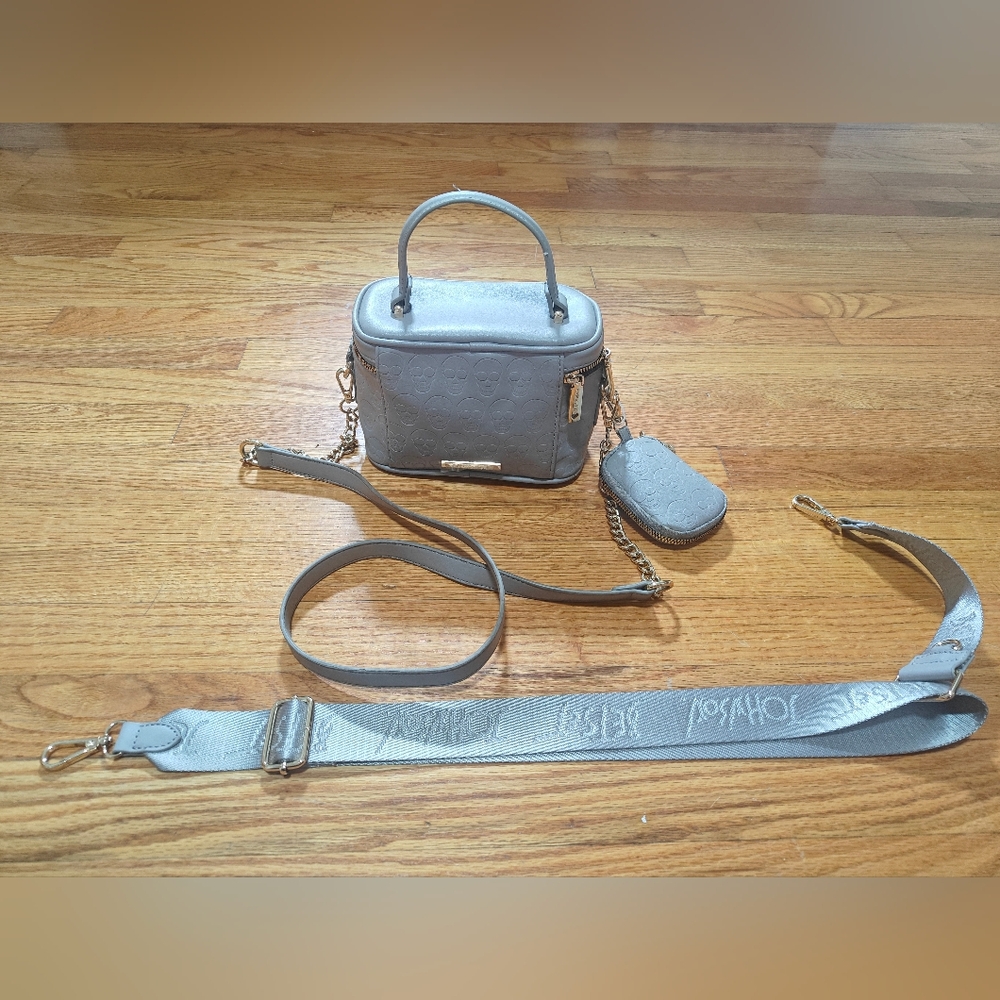 Betsey Johnson Light Gray Crossbody Bag Set